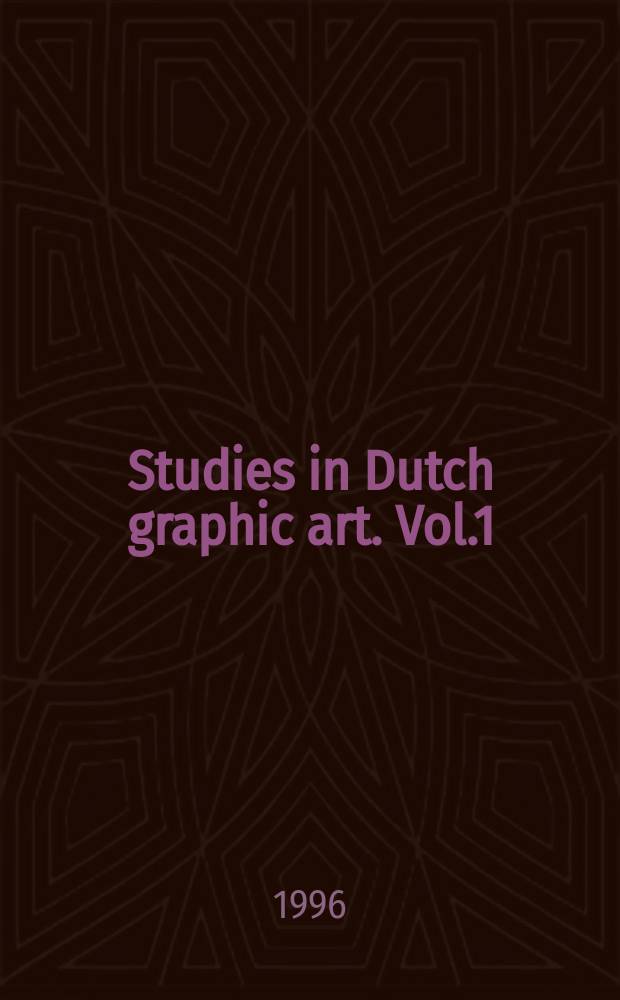 Studies in Dutch graphic art. Vol.1 : Rembrandt & Van Vliet