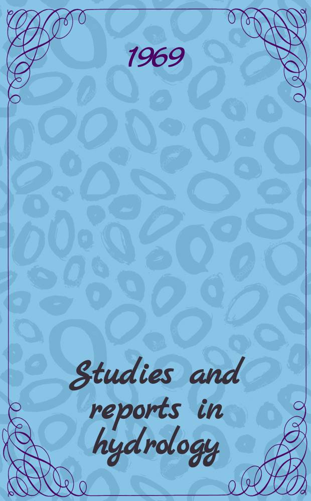 Studies and reports in hydrology