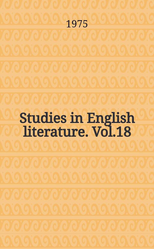 Studies in English literature. Vol.18 : Marvell