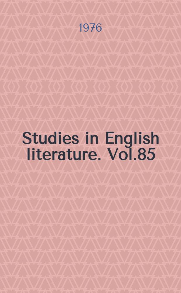 Studies in English literature. Vol.85 : Shakespeare and the Archpriest Controversy