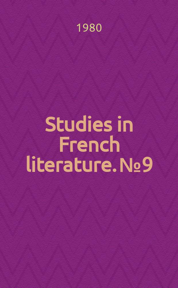 Studies in French literature. №9 : Abert Camus La peste