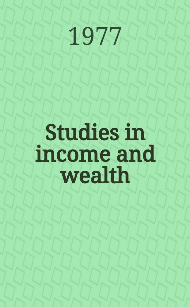 Studies in income and wealth : By the conference on research in national income and wealth. Vol.42 : Analysis of inflation 1965-1974