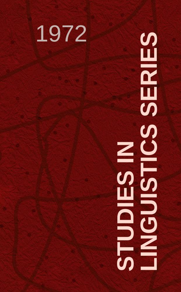 Studies in linguistics series