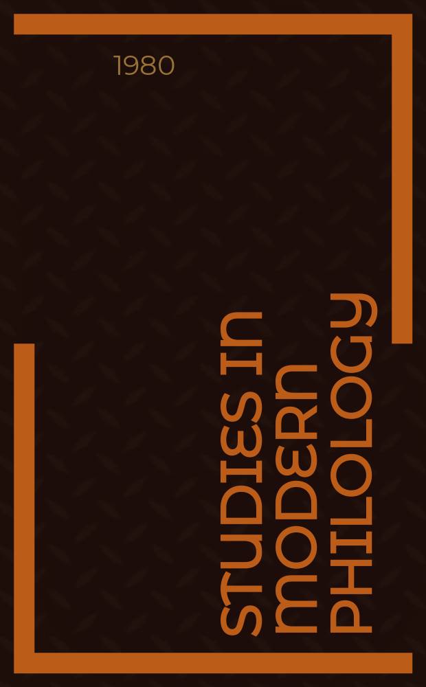 Studies in modern philology = Studie z moderní