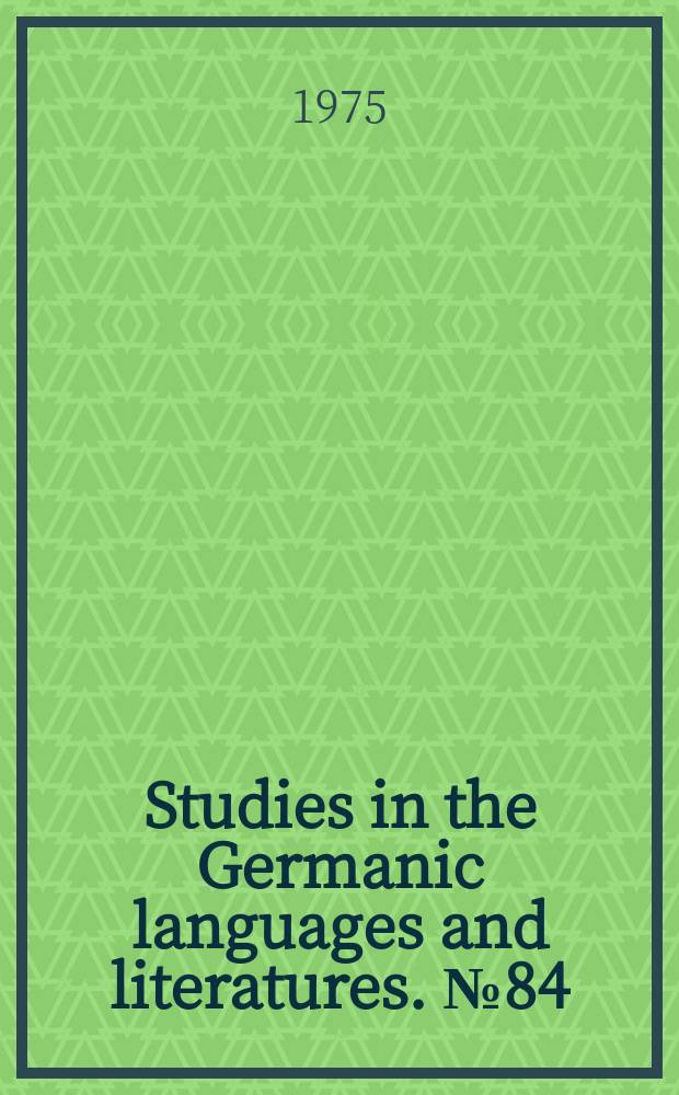 Studies in the Germanic languages and literatures. №84 : Friedrich Nietzsche's impact on modern
