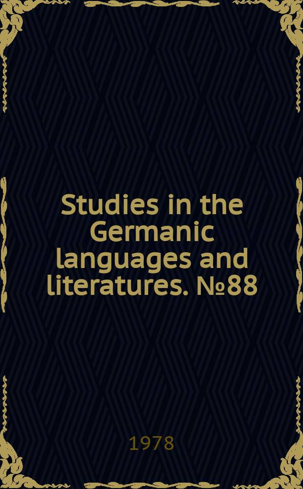 Studies in the Germanic languages and literatures. №88 : Theater in the planned society