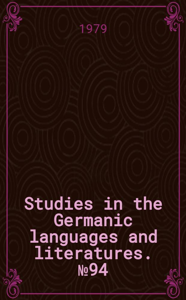 Studies in the Germanic languages and literatures. №94 : Heinrich von Kleist