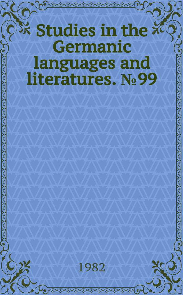 Studies in the Germanic languages and literatures. №99 : Exile
