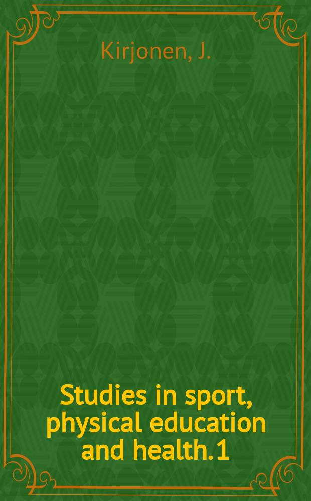 Studies in sport, physical education and health. 1 : On the description of a human movement and its psychophysical correlates under psychomotor loads