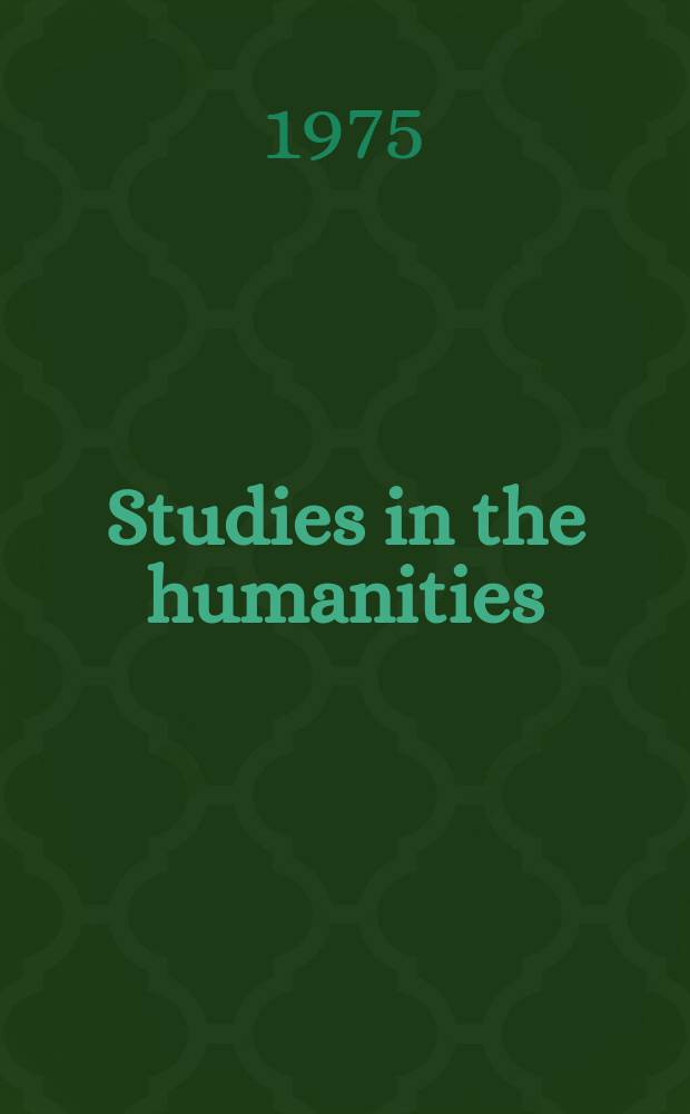 Studies in the humanities