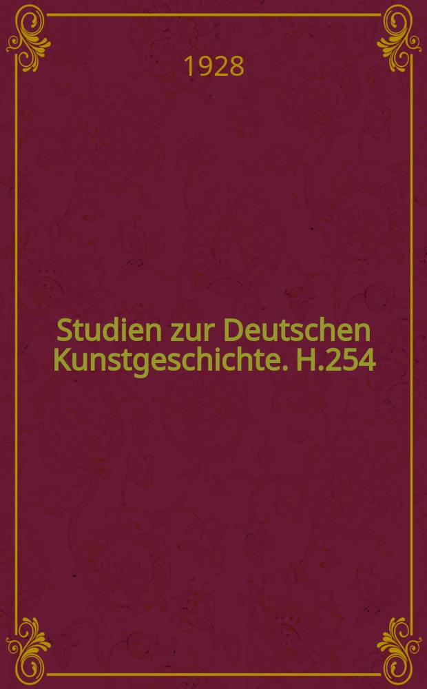 Studien zur Deutschen Kunstgeschichte. H.254 : Schlesische Keramik