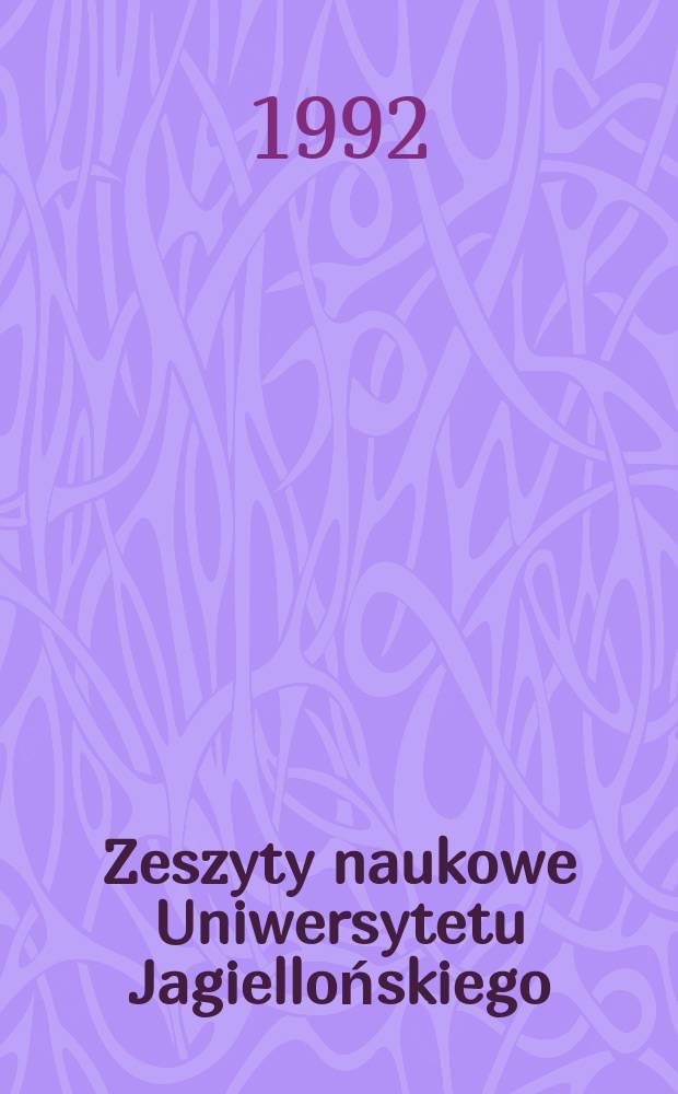Zeszyty naukowe Uniwersytetu Jagiellońskiego