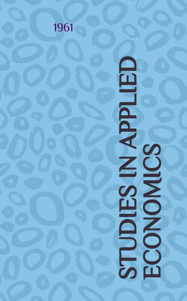 Studies in applied economics