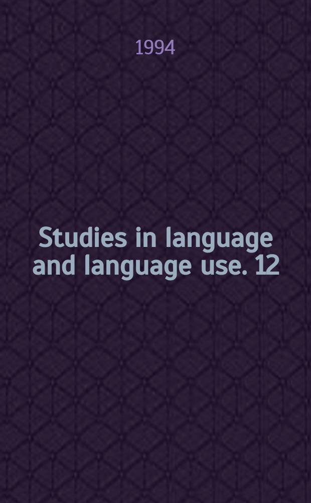 Studies in language and language use. 12 : Definieren