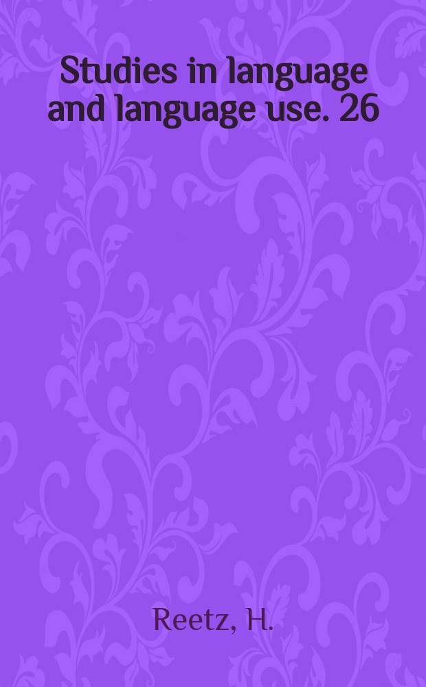 Studies in language and language use. 26 : Pitch perception in speech: a time domain ...