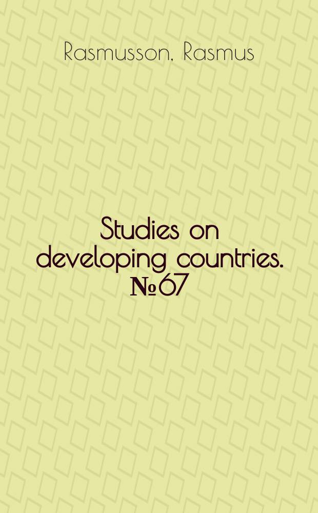Studies on developing countries. №67 : On optimal assistance with special reference to the second Kenyan and Tanzanian five year plans