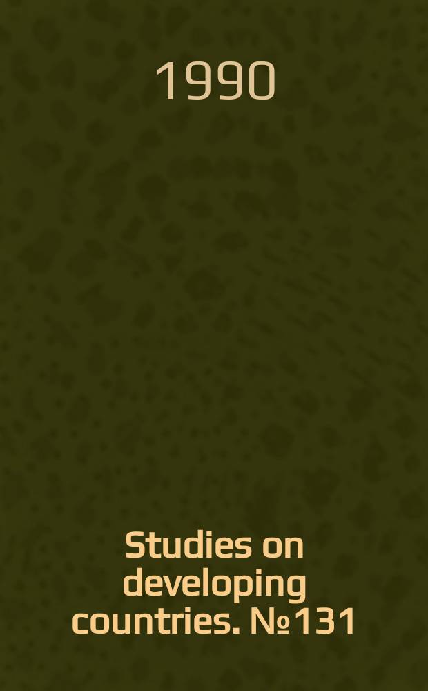 Studies on developing countries. №131 : Development of land relations in Japanese agriculture prior to the Second World War