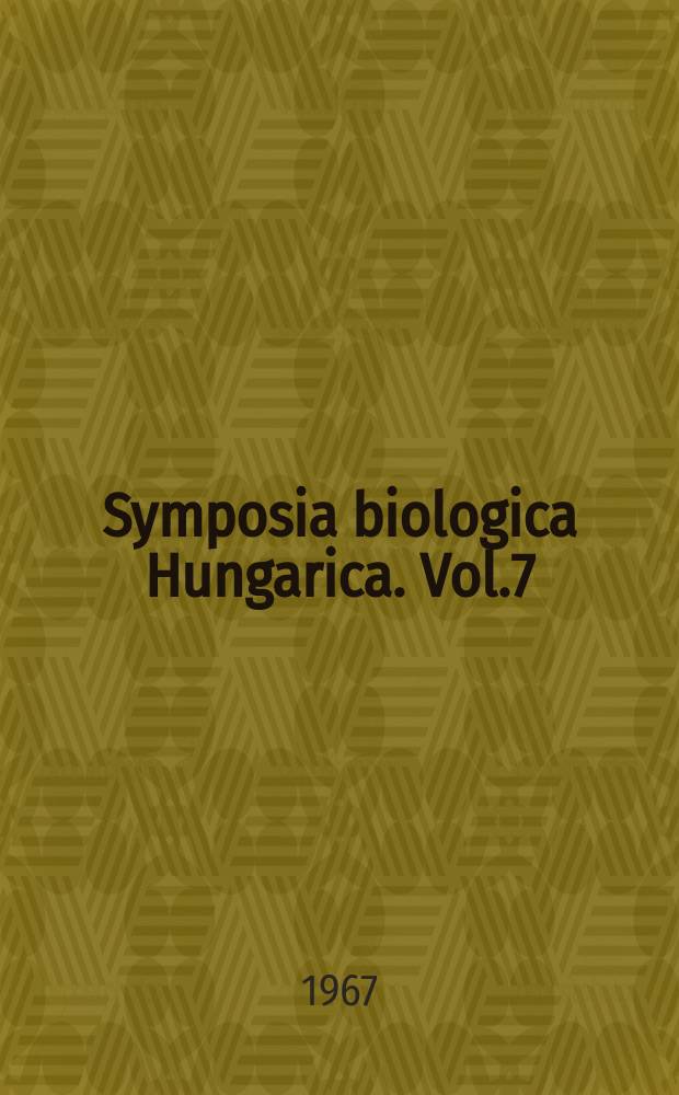 Symposia biologica Hungarica. Vol.7 : Callus formation symposium on the biology of fracture healing. Debrecen. 1965. [Materials]