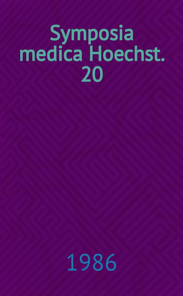 Symposia medica Hoechst. 20 : Protein binding and drug transport