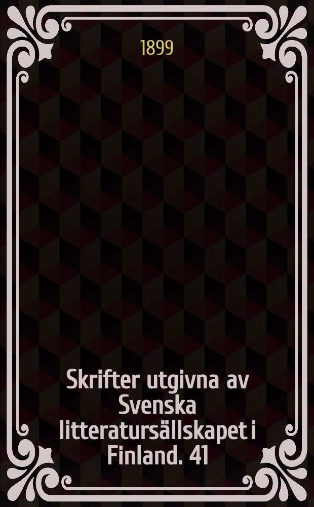 Skrifter utgivna av Svenska litteratursällskapet i Finland. 41 : Jakob Tengströms vittra skrifter i urval