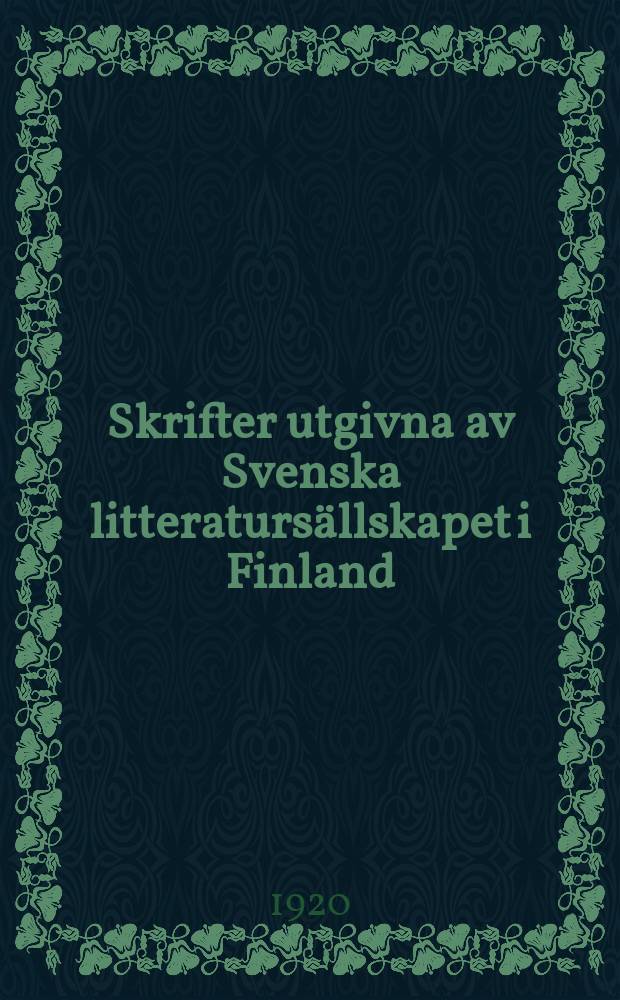 Skrifter utgivna av Svenska litteraturs&auml;llskapet i Finland : Nylands ortnamn