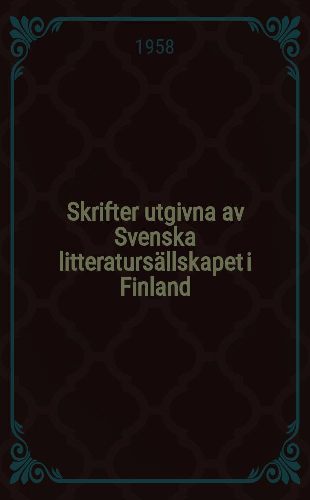 Skrifter utgivna av Svenska litteratursällskapet i Finland : Humanister och humaniora