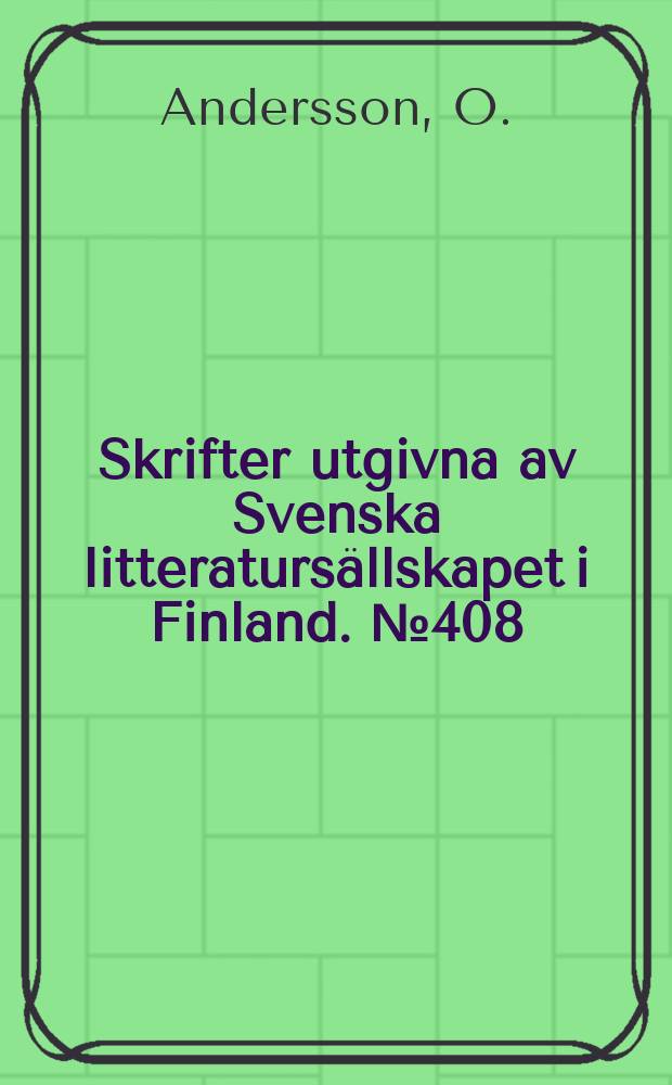 Skrifter utgivna av Svenska litteratursällskapet i Finland. №408 : Studier i musik och folklore