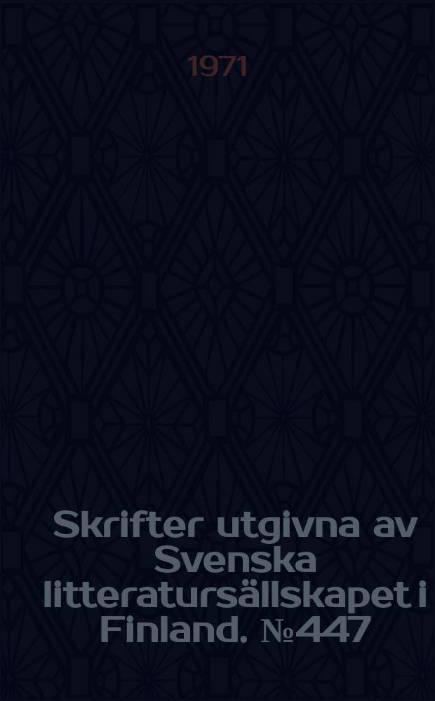 Skrifter utgivna av Svenska litteratursällskapet i Finland. №447 : Brev till sonen Walter 1861-1879