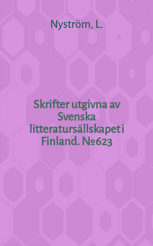 Skrifter utgivna av Svenska litteraturs&auml;llskapet i Finland. №623 : Alg, pytare och skridst&aring;ng