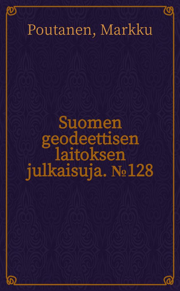 Suomen geodeettisen laitoksen julkaisuja. №128 : Sea surface topography and vertical datums using space geodetic techniques