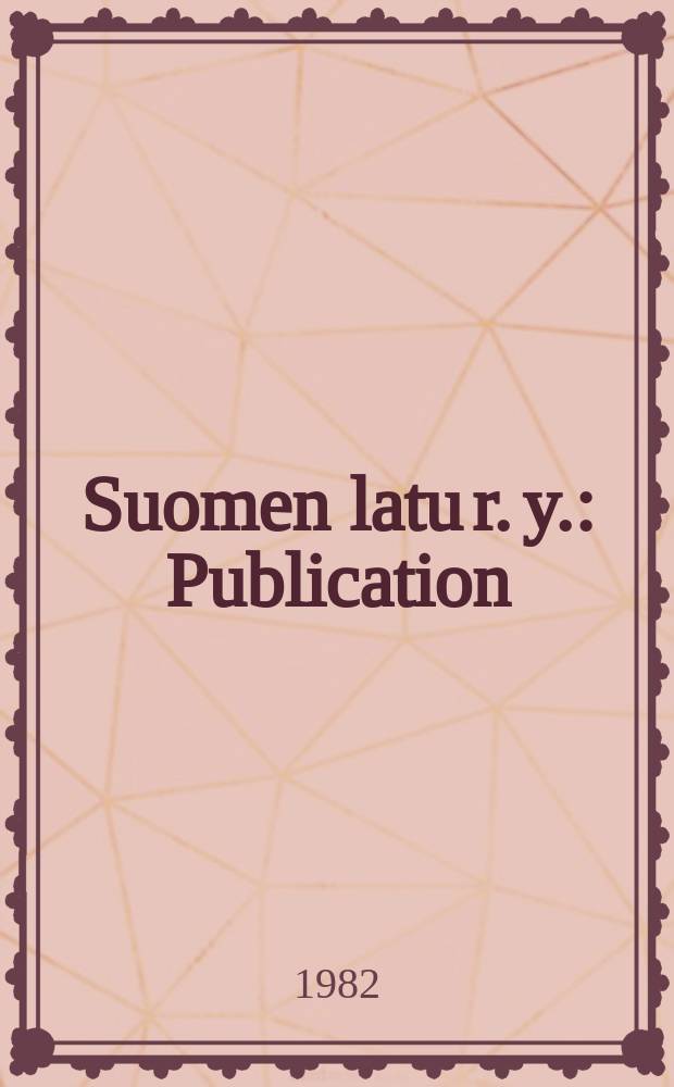 Suomen latu r. y. : Publication