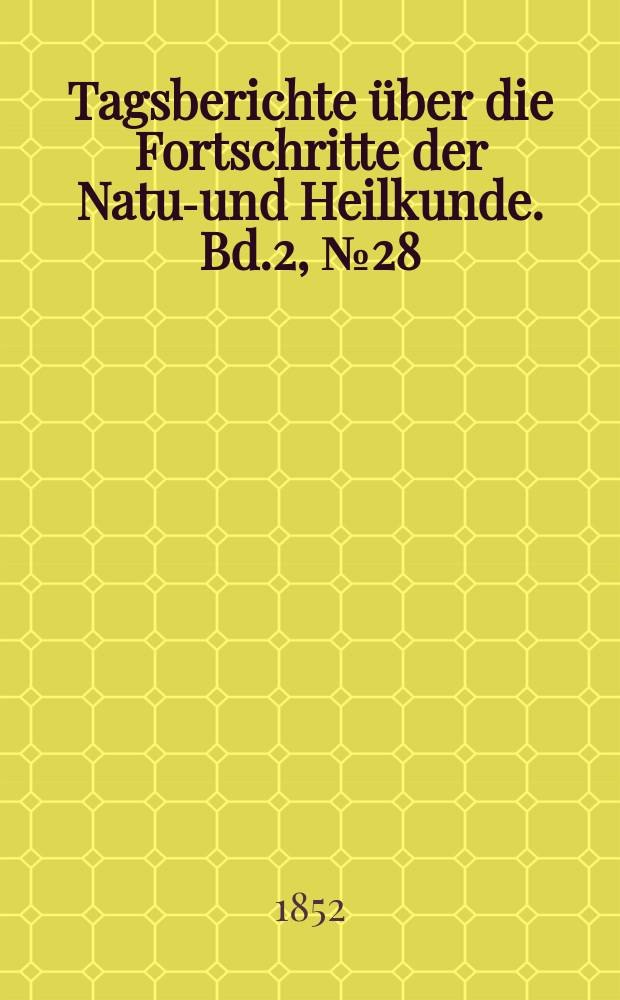 Tagsberichte über die Fortschritte der Natur- und Heilkunde. Bd.2, №28