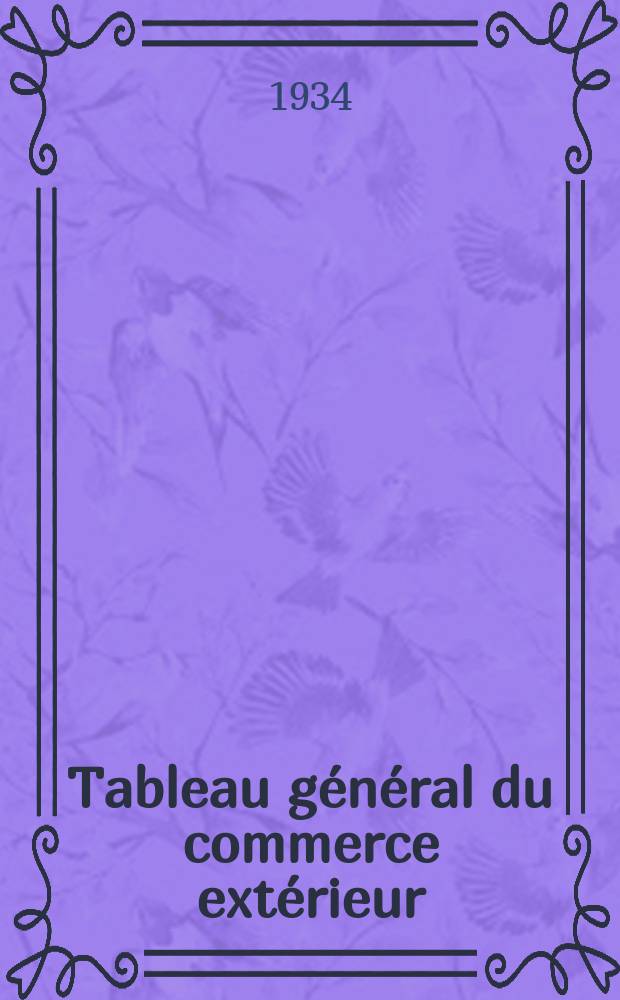 Tableau général du commerce extérieur