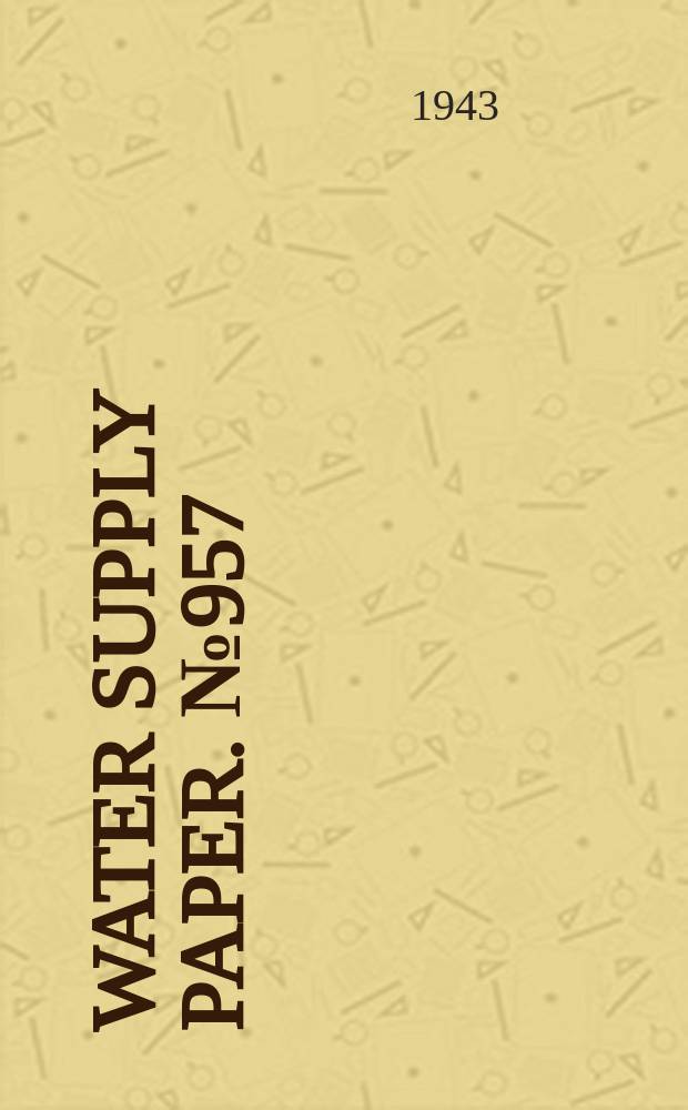 Water supply paper. № 957