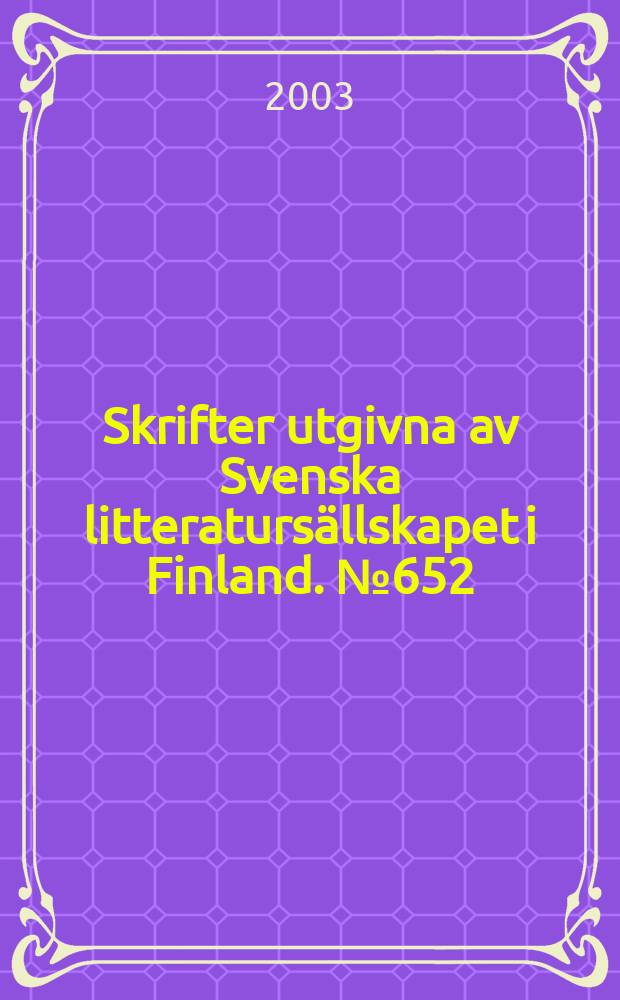Skrifter utgivna av Svenska litteratursällskapet i Finland. №652 : Receptbok