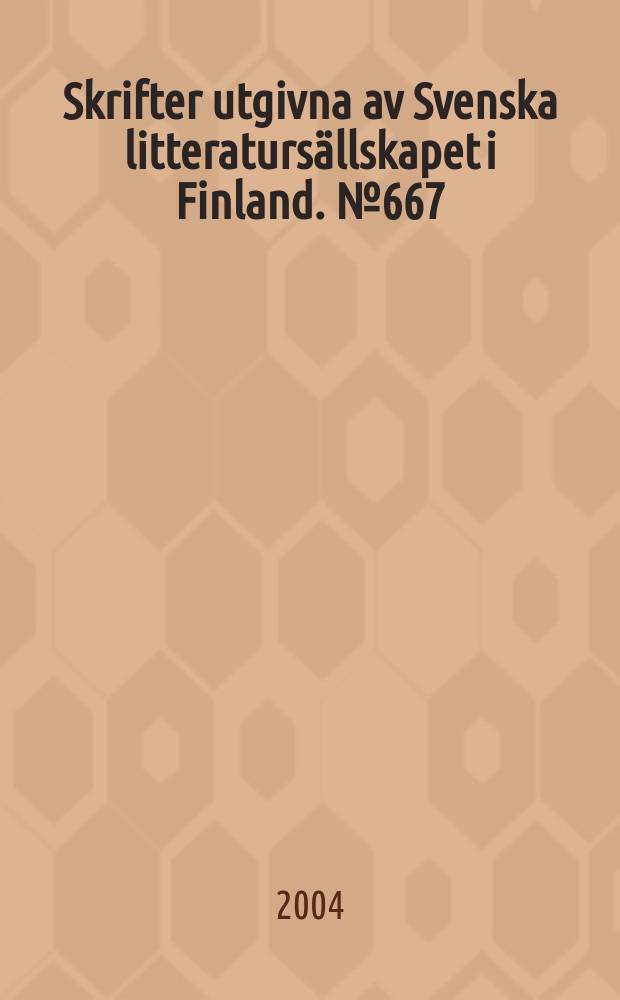 Skrifter utgivna av Svenska litteratursällskapet i Finland. №667 : Fagervik