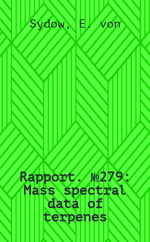 Rapport. №279 : Mass spectral data of terpenes
