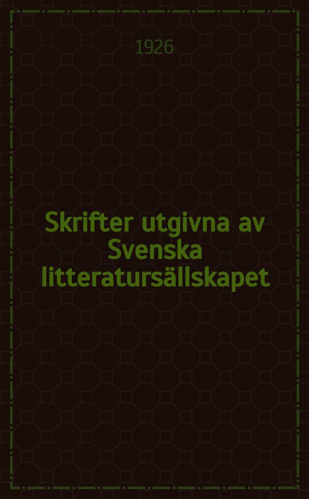 Skrifter utgivna av Svenska litteratursällskapet
