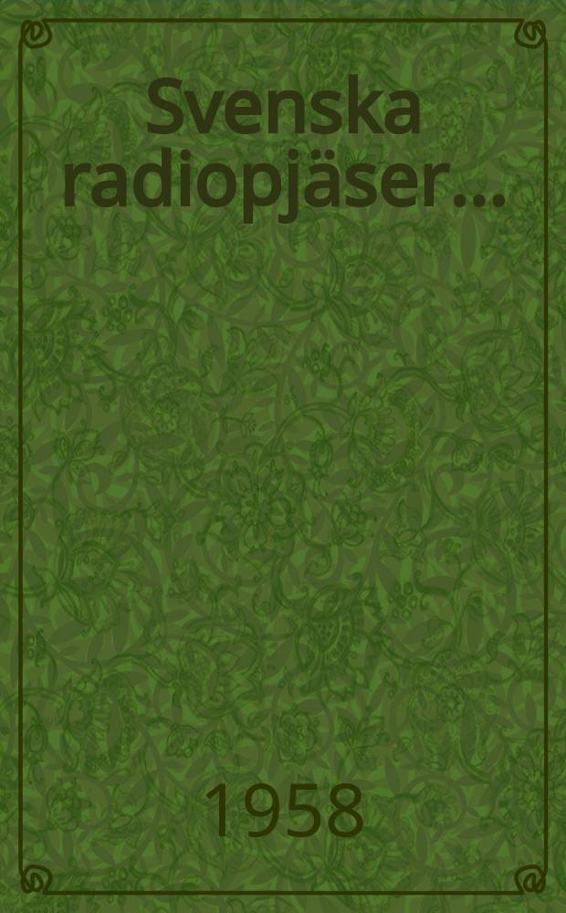 Svenska radiopjäser ...