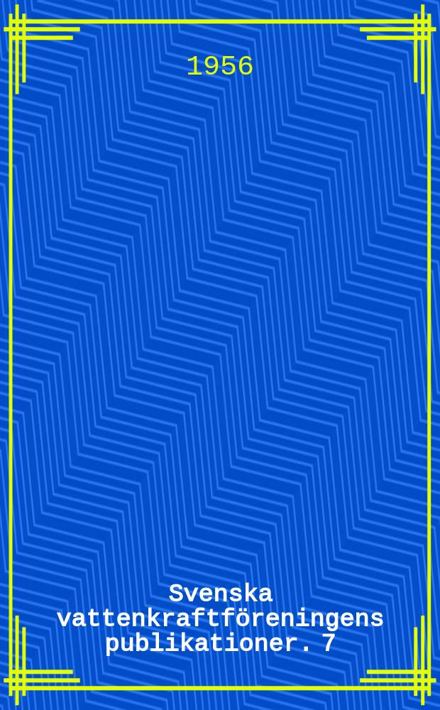 Svenska vattenkraftf&ouml;reningens publikationer. 7 : Hydraulisk utformning av tubintag till underjordiska kraftverk