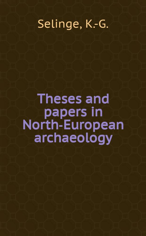 Theses and papers in North-European archaeology : Publ. by the Inst. of North-European archaeology at the Univ. of Stockhol. 8 : Agrarian settlements and hunting grounds