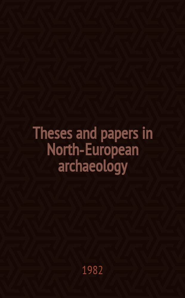 Theses and papers in North-European archaeology : Publ. by the Inst. of North-European archaeology at the Univ. of Stockhol. 12 : Bronzenbuckelchen als Trachtzier