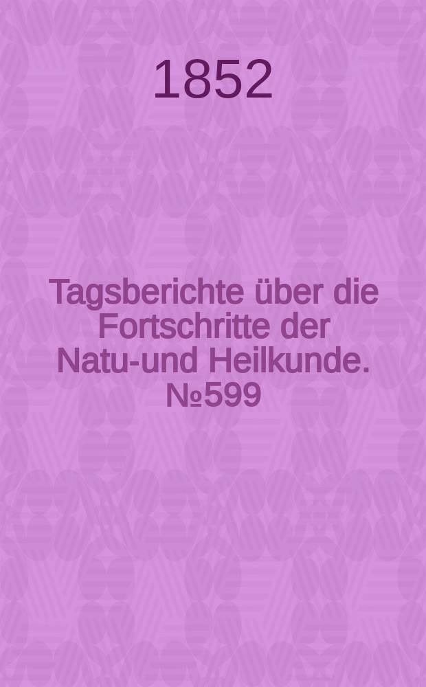 Tagsberichte über die Fortschritte der Natur- und Heilkunde. №599