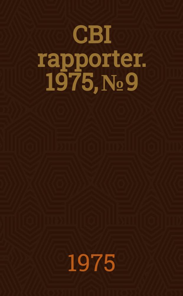 CBI rapporter. 1975, №9 : On the development of hydrate crystal ...