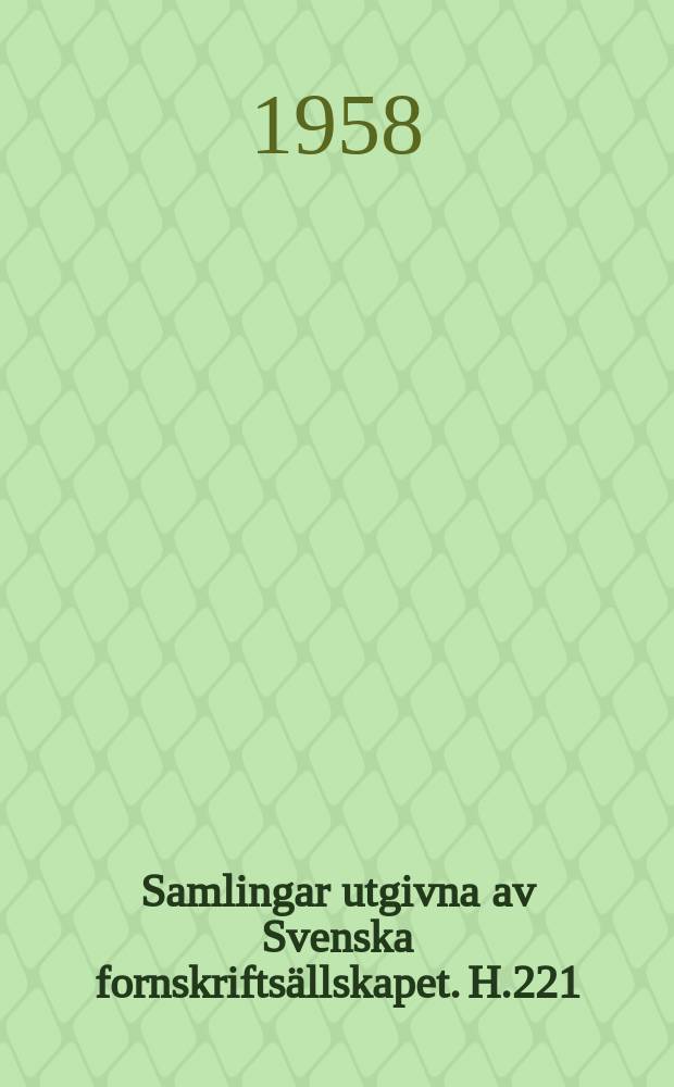 Samlingar utgivna av Svenska fornskriftsällskapet. H.221 : Bibelöversättningarna av år 1536