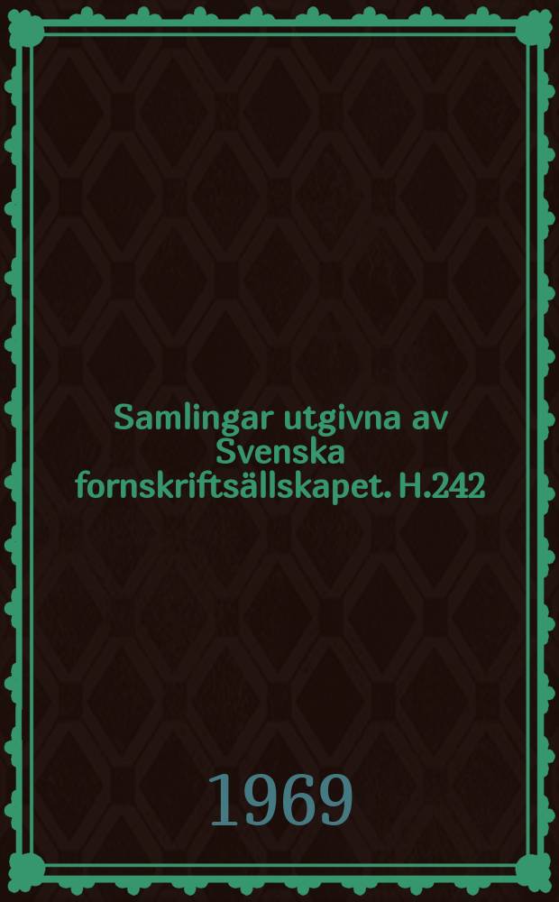 Samlingar utgivna av Svenska fornskriftsällskapet. H.242 : Upplandslagen enligt God. Holm. B 199 och 1907 års utgåva