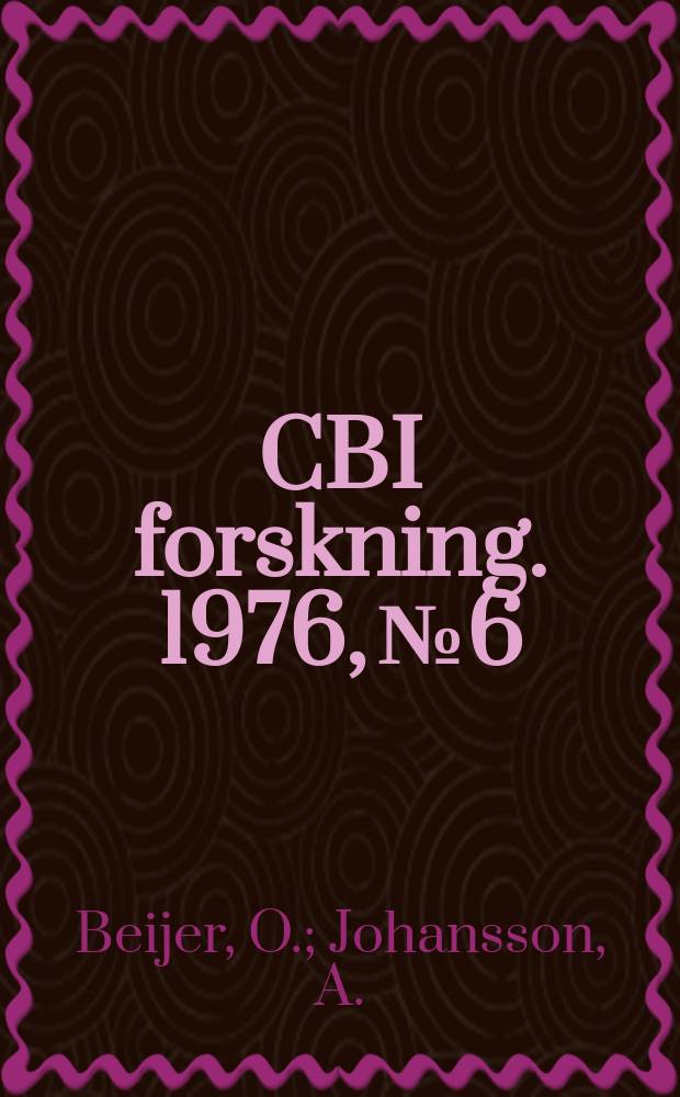 CBI forskning. 1976, №6 : Vattenabsorption hos fasadytor ...