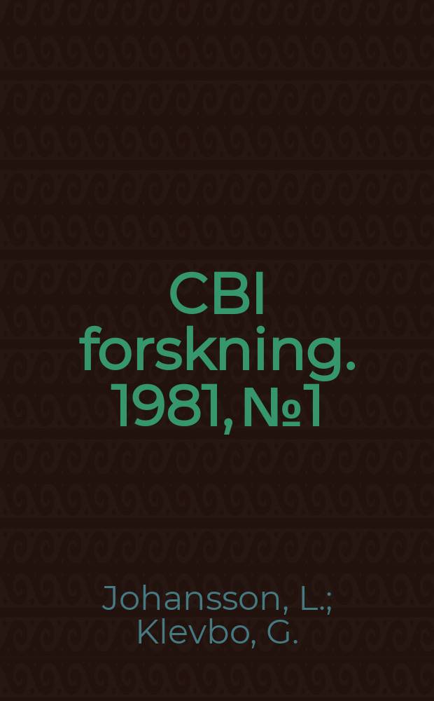 CBI forskning. 1981, №1 : Concrete with crush ed aggregate
