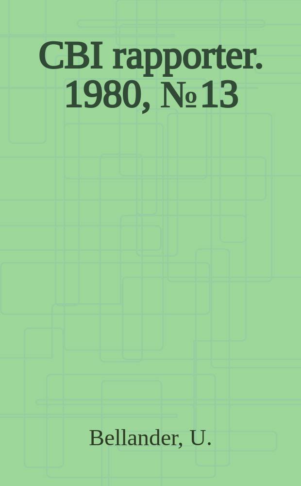 CBI rapporter. 1980, №13 : Formvibrering av flytbetong ...