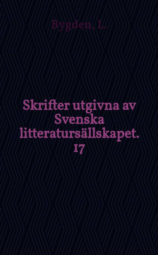 Skrifter utgivna av Svenska litteratursällskapet. 17:7 : Svenskt anonym- och pseudonym-lexikon